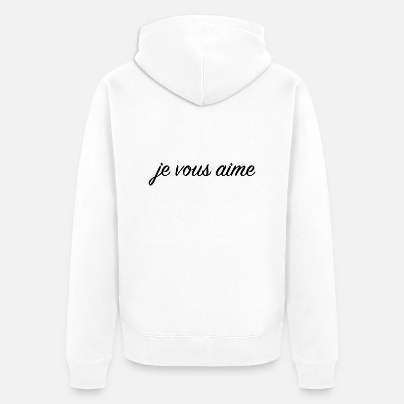 Je vous aime - Veste à capuche bio Premium Unisexe - blanc