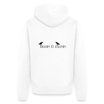 Hugin et Munin (les corbeaux d'Odin) - Veste à capuche bio Premium Unisexe - blanc - Dos - Thijin (182cm)