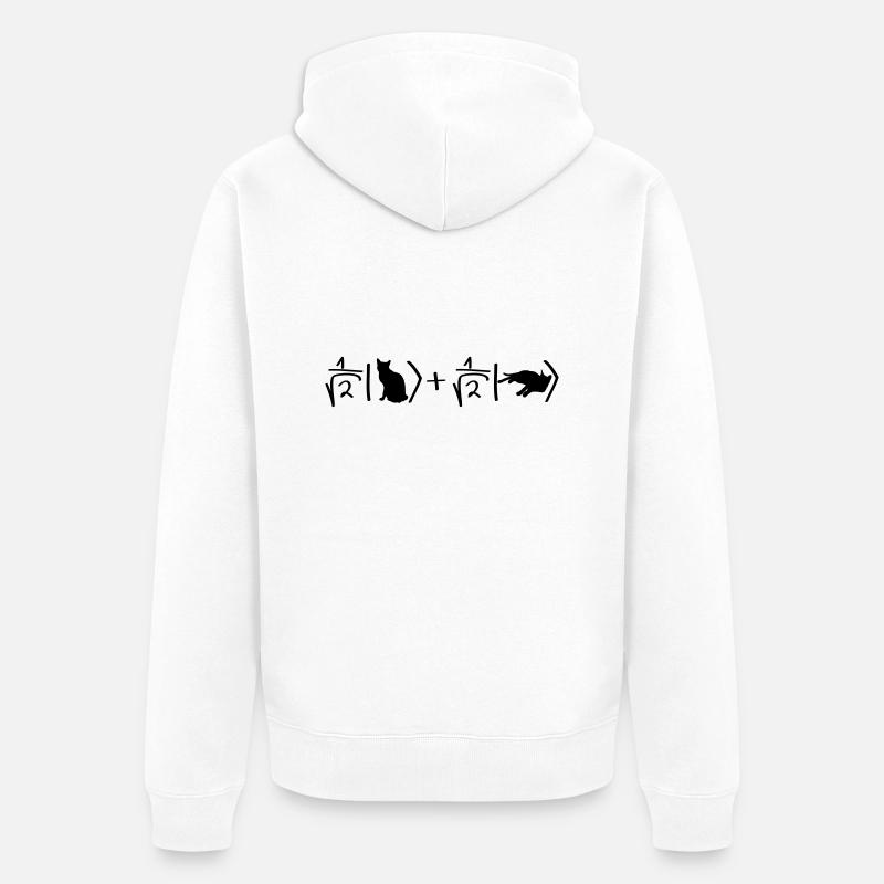 Chat de Schrödinger - Veste à capuche bio Premium Unisexe - blanc