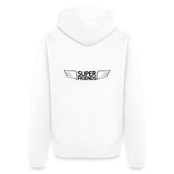 super friends - Unisex Premium Organic Zip Hoodie - white - Back - Thijin (182cm)