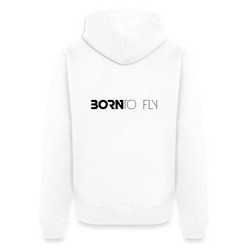 Born to Fly Heli Design - Unisex Premium Bio Zip Hoodie - Weiß - Hinten - Thijin (182cm)