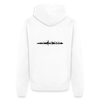 Skyline - Küste Sylt - Unisex Premium Bio Zip Hoodie - Weiß - Hinten - Thijin (182cm)