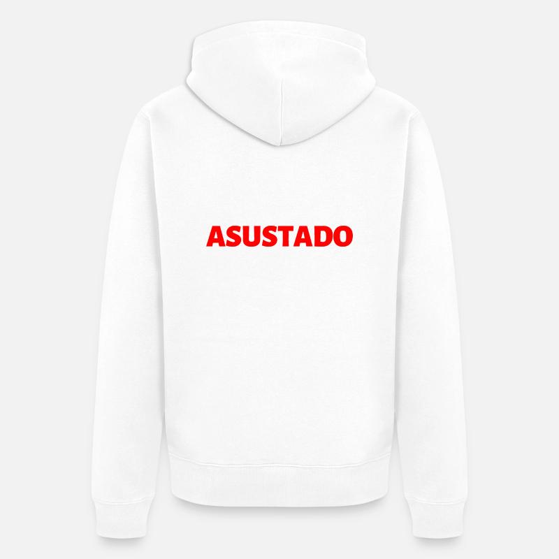 verängstigt Spanisch Sprache - Unisex Premium Bio Zip Hoodie - Weiß