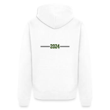 2024 - Unisex Premium Bio Zip Hoodie - Weiß - Hinten - Thijin (182cm)