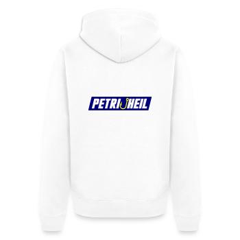 Petri Heil Angelhaken - Unisex Premium Bio Zip Hoodie - Weiß - Hinten - Thijin (182cm)