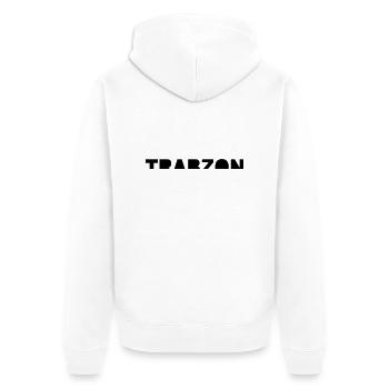Trabzon - Unisex Premium Bio Zip Hoodie - Weiß - Hinten - Thijin (182cm)
