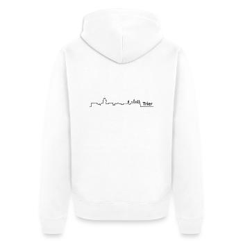 trier skyline - Unisex Premium Organic Zip Hoodie - white - Back - Thijin (182cm)