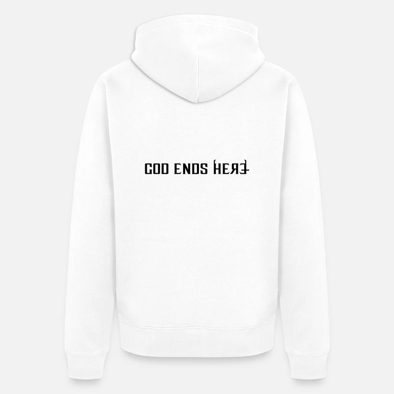 God ends - Unisex Premium Bio Zip Hoodie - Weiß