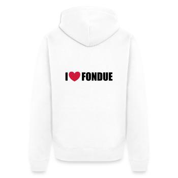 Fondue - Unisex Premium Bio Zip Hoodie - Weiß - Hinten - Thijin (182cm)