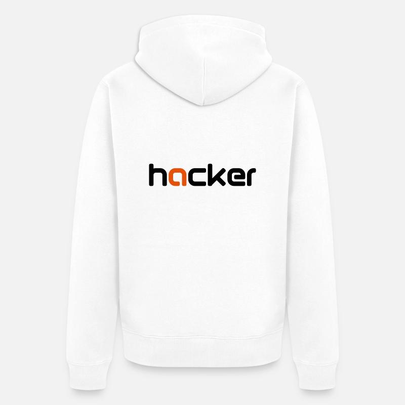 Hacker - Veste à capuche bio Premium Unisexe - blanc