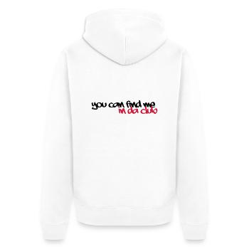 in da club - Unisex Premium Bio Zip Hoodie - Weiß - Hinten - Thijin (182cm)