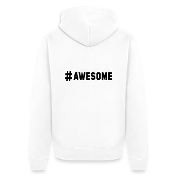 # awesome - Unisex Premium Bio Zip Hoodie - Weiß - Hinten - Thijin (182cm)