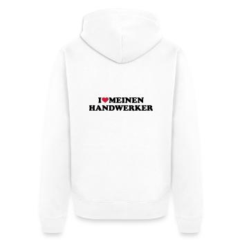 Handwerker - Unisex Premium Bio Zip Hoodie - Weiß - Hinten - Thijin (182cm)
