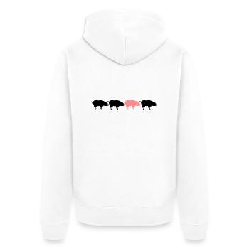 be different reihe muster design silhuette umriss - Unisex Premium Bio Zip Hoodie - Weiß - Hinten - Thijin (182cm)