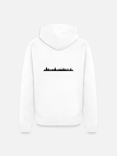 Skyline - Berge Alpen - Unisex Premium Bio Zip Hoodie - Weiß