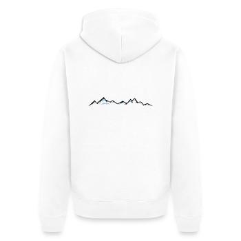 BERGE Gebirge Landschaft Silhouette Panorama - Unisex Premium Bio Zip Hoodie - Weiß - Hinten - Thijin (182cm)