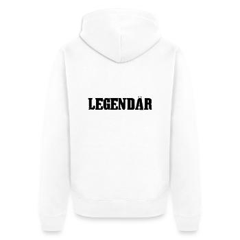 Legendär - Unisex Premium Bio Zip Hoodie - Weiß - Hinten - Thijin (182cm)