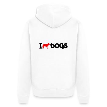 dog i love 02 - Unisex Premium Bio Zip Hoodie - Weiß - Hinten - Thijin (182cm)