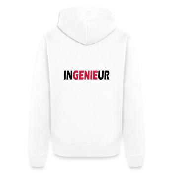 engeneering - Unisex Premium Organic Zip Hoodie - white - Back - Thijin (182cm)