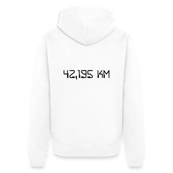 Marathon - Unisex Premium Bio Zip Hoodie - Weiß - Hinten - Thijin (182cm)