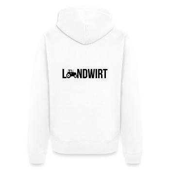 landwirt - Unisex Premium Bio Zip Hoodie - Weiß - Hinten - Thijin (182cm)