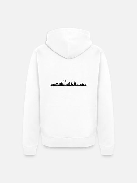 Skyline - Paris - Unisex Premium Bio Zip Hoodie - Weiß