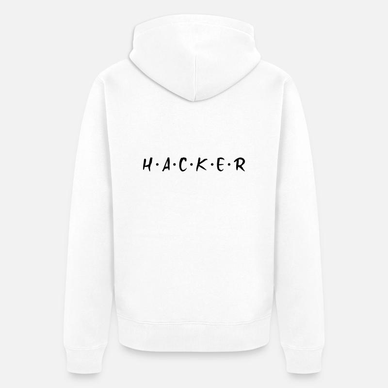 H•A•C•K•E•R | Friends inspired hacker design - Unisex Premium Bio Zip Hoodie - Weiß