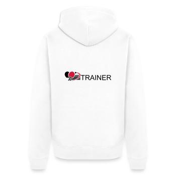 Trainer - Unisex Premium Bio Zip Hoodie - Weiß - Hinten - Thijin (182cm)