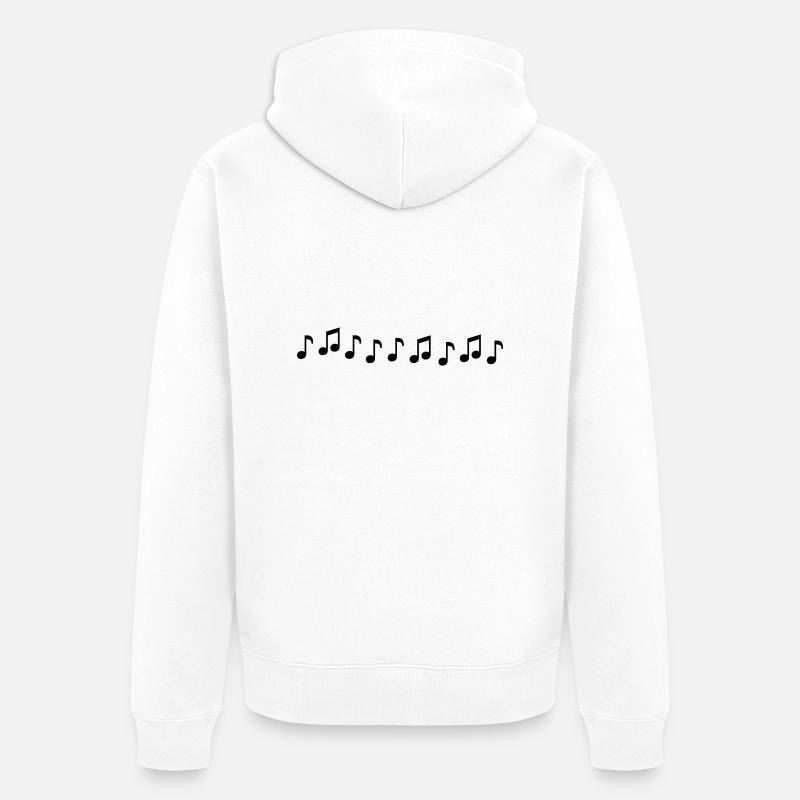 Notes de Musique - Veste à capuche bio Premium Unisexe - blanc