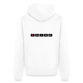 Oldschool Videocontrol - Unisex Premium Bio Zip Hoodie - Weiß - Hinten - Thijin (182cm)