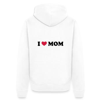 I Love Mom - Unisex Premium Bio Zip Hoodie - Weiß - Hinten - Thijin (182cm)