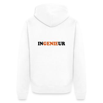 Ingenieur - Unisex Premium Bio Zip Hoodie - Weiß - Hinten - Thijin (182cm)