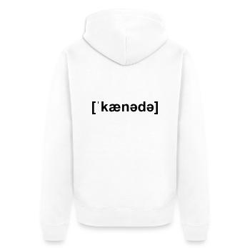 kanada - Unisex Premium Bio Zip Hoodie - Weiß - Hinten - Thijin (182cm)