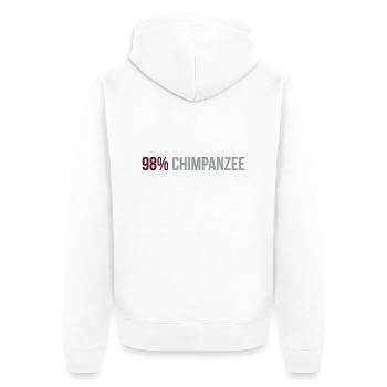 98 Percent Chimpanzee - Unisex Premium Organic Zip Hoodie - white - Back - Thijin (182cm)