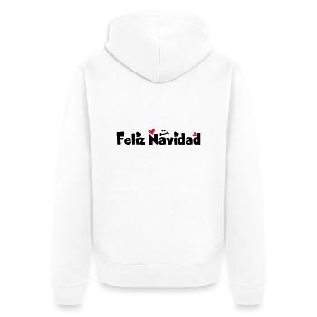 Feliz Navidad Frohe Weihnachten - Unisex Premium Bio Zip Hoodie - Weiß - Hinten - Thijin (182cm)