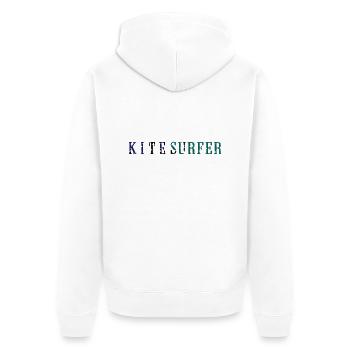 kitesurfer_vec_3 en - Unisex Premium Organic Zip Hoodie - white - Back - Thijin (182cm)