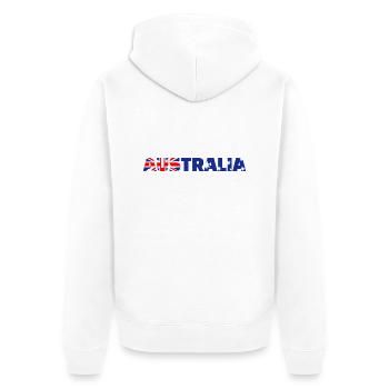 Australien - Unisex Premium Bio Zip Hoodie - Weiß - Hinten - Thijin (182cm)