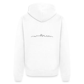 Skyline - Wiesbaden - Unisex Premium Bio Zip Hoodie - Weiß - Hinten - Thijin (182cm)