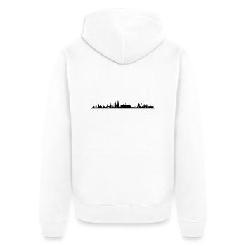 Skyline - Regensburg - Unisex Premium Bio Zip Hoodie - Weiß - Hinten - Thijin (182cm)
