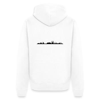 Skyline - Regensburg - Unisex Premium Bio Zip Hoodie - Weiß - Hinten - Thijin (182cm)