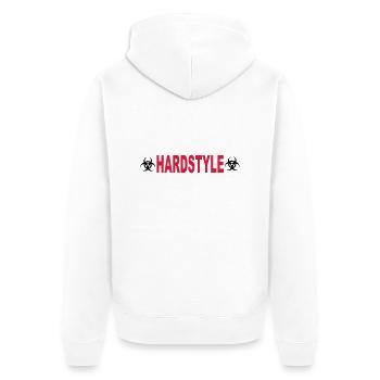 Hardstyle - Unisex Premium Bio Zip Hoodie - Weiß - Hinten - Thijin (182cm)