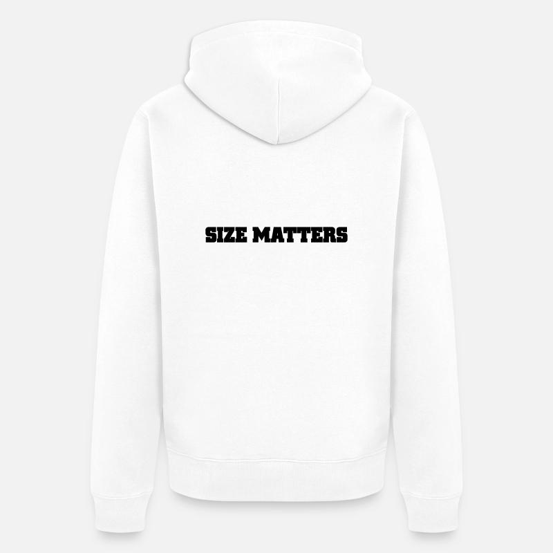 size matters - Unisex Premium Bio Zip Hoodie - Weiß