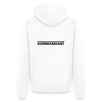 Kommandant - Unisex Premium Bio Zip Hoodie - Weiß - Hinten - Thijin (182cm)