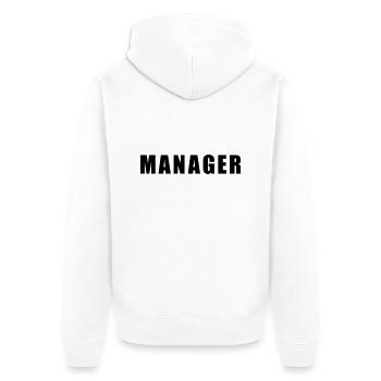 Manager - Unisex Premium Bio Zip Hoodie - Weiß - Hinten - Thijin (182cm)