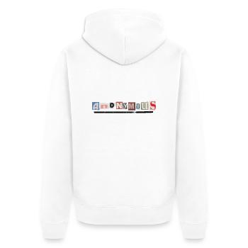 Anonymous - Unisex Premium Bio Zip Hoodie - Weiß - Hinten - Thijin (182cm)