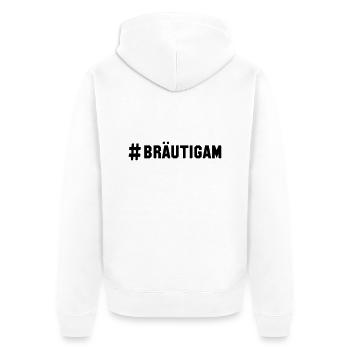 # bräutigam - Unisex Premium Bio Zip Hoodie - Weiß - Hinten - Thijin (182cm)