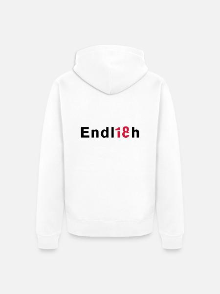 Endlich 18 - Unisex Premium Bio Zip Hoodie - Weiß