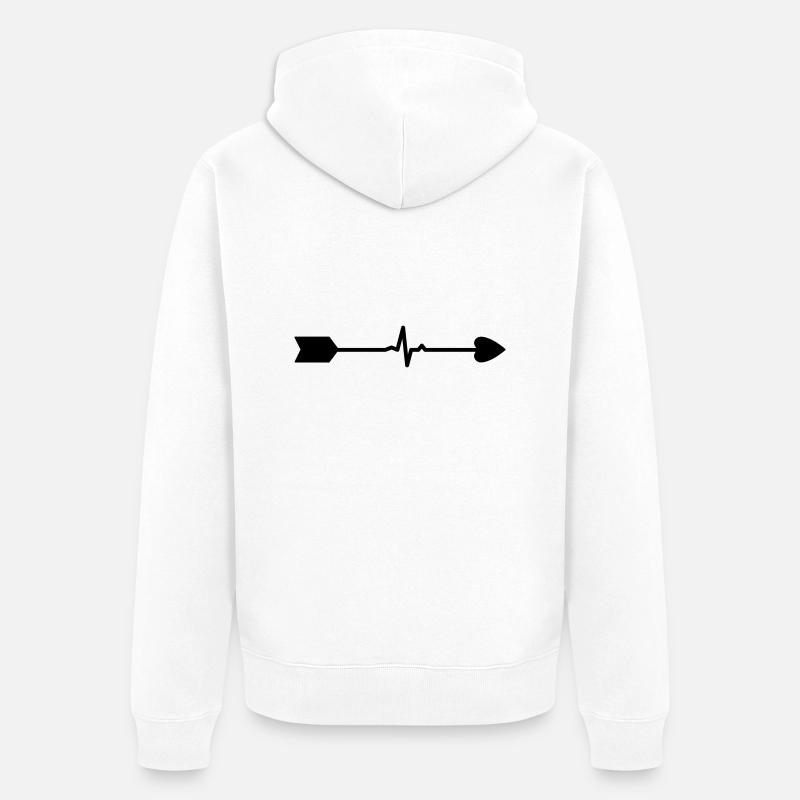 Flèche avec coeur - Veste à capuche bio Premium Unisexe - blanc