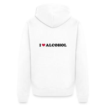 I Love Alcohol - Unisex Premium Bio Zip Hoodie - Weiß - Hinten - Thijin (182cm)