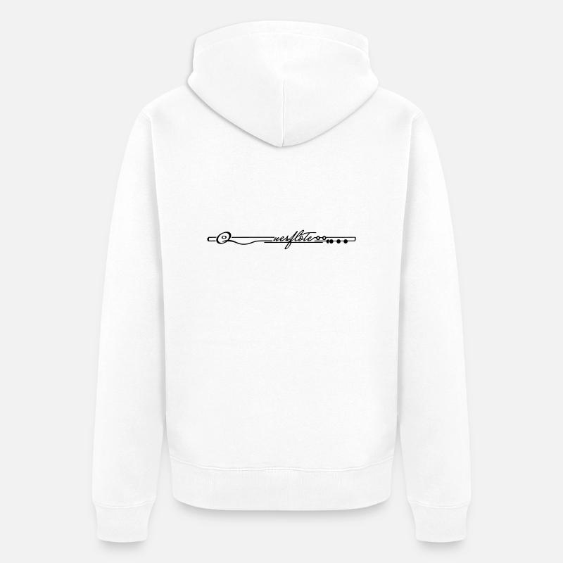 Querflöte - Unisex Premium Bio Zip Hoodie - Weiß